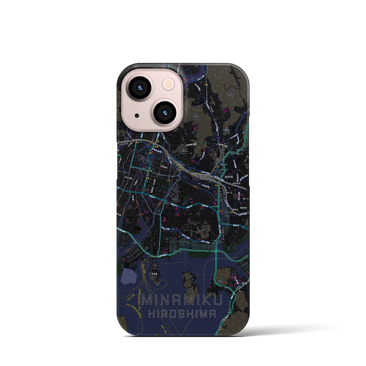 【南区(広島市)】地図柄iPhoneケース(バックカバータイプ)