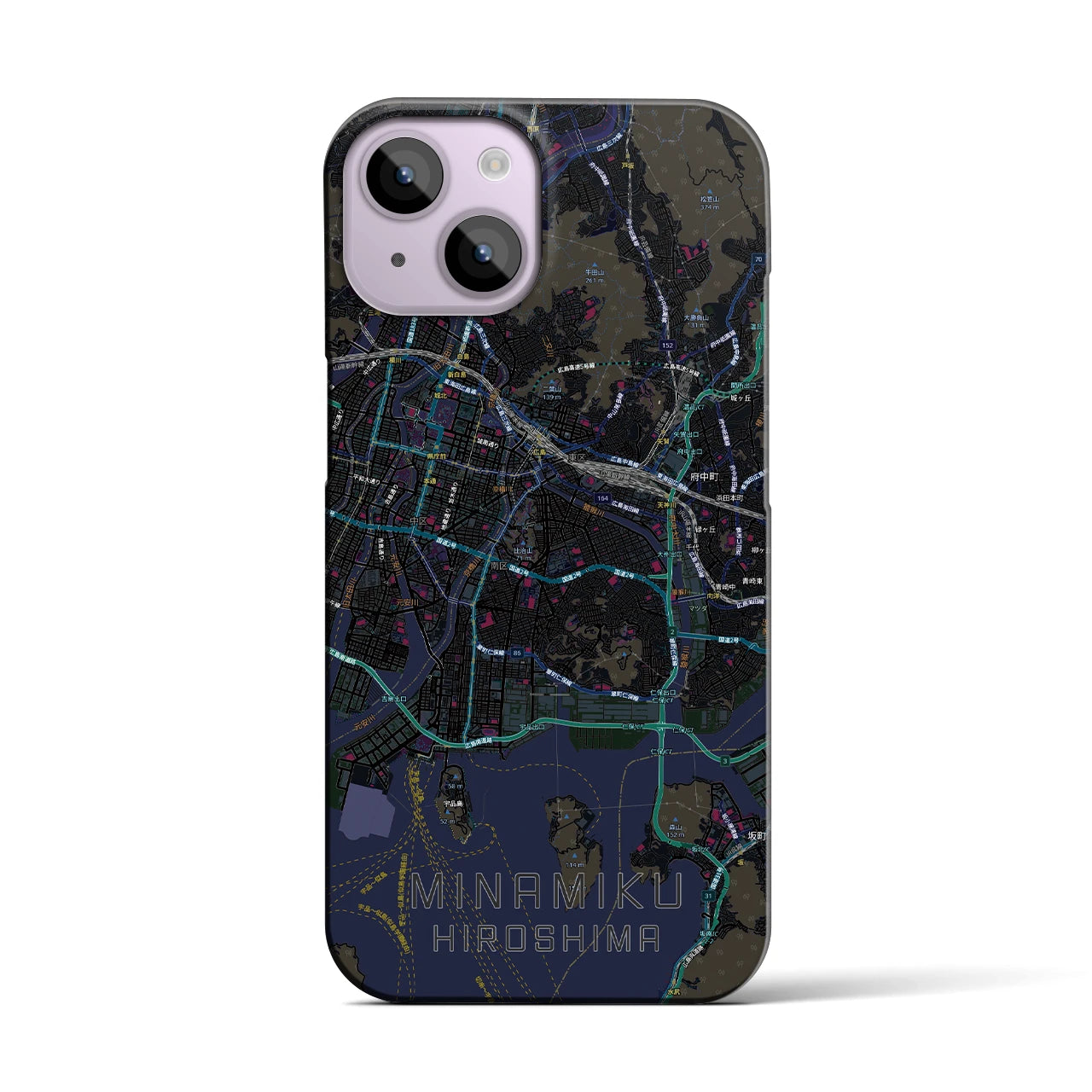 【南区(広島市)】地図柄iPhoneケース(バックカバータイプ)