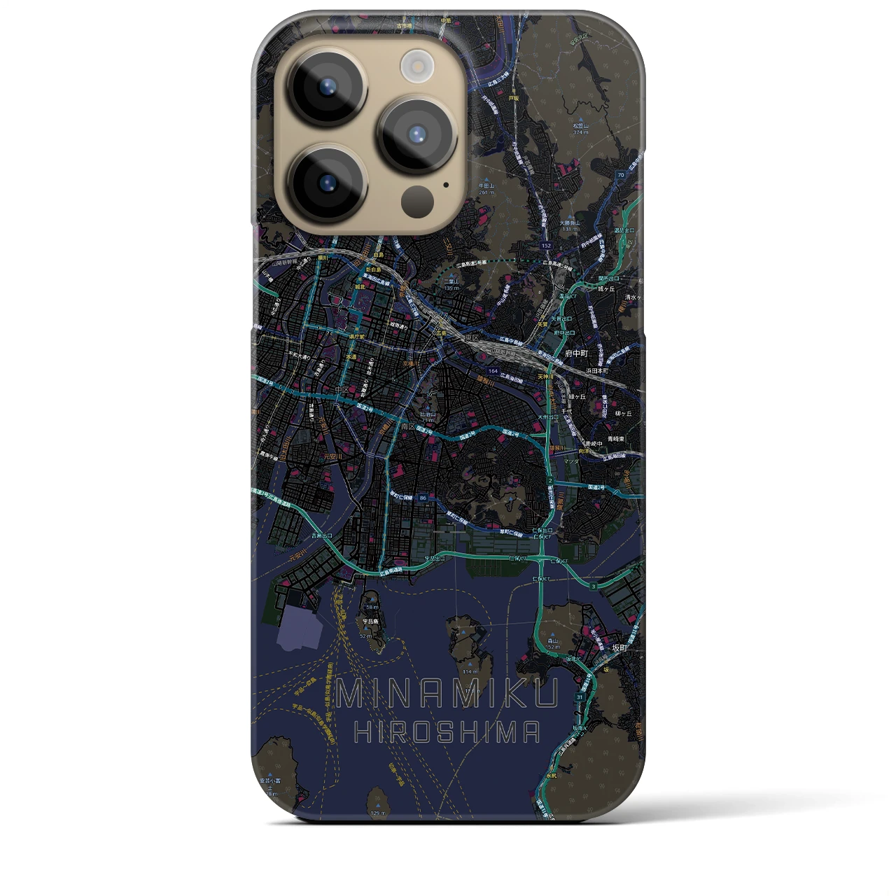 【南区(広島市)】地図柄iPhoneケース(バックカバータイプ)