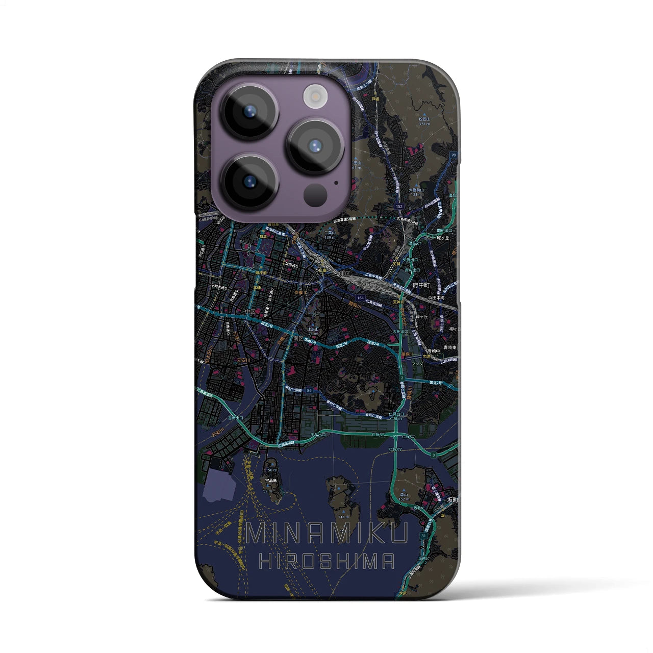 【南区(広島市)】地図柄iPhoneケース(バックカバータイプ)