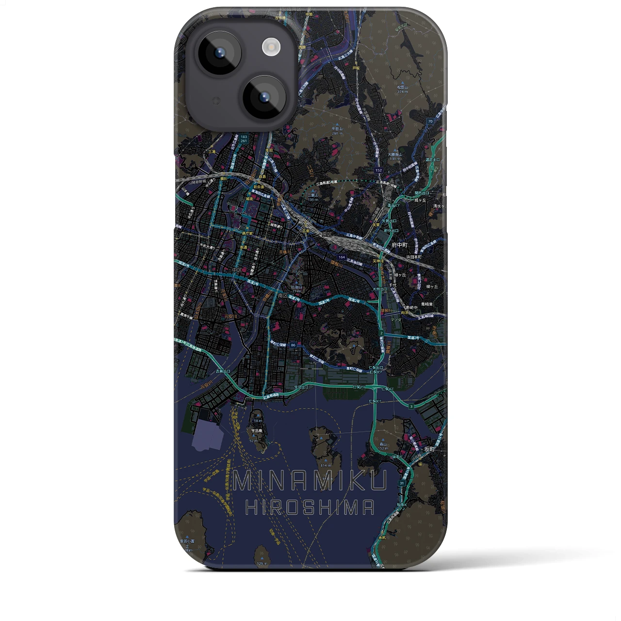 【南区(広島市)】地図柄iPhoneケース(バックカバータイプ)