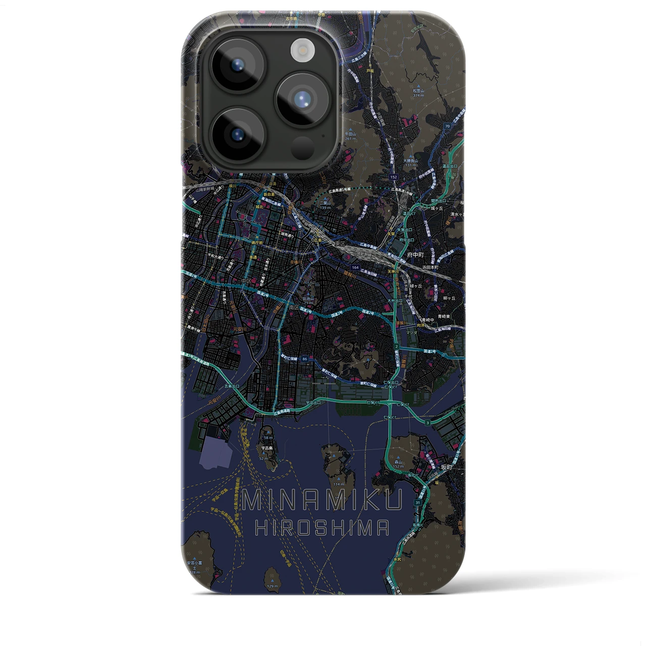 【南区(広島市)】地図柄iPhoneケース(バックカバータイプ)