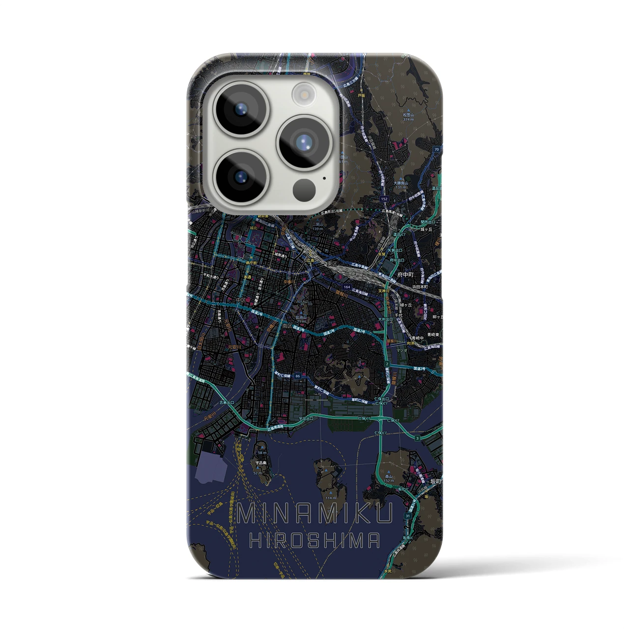 【南区(広島市)】地図柄iPhoneケース(バックカバータイプ)