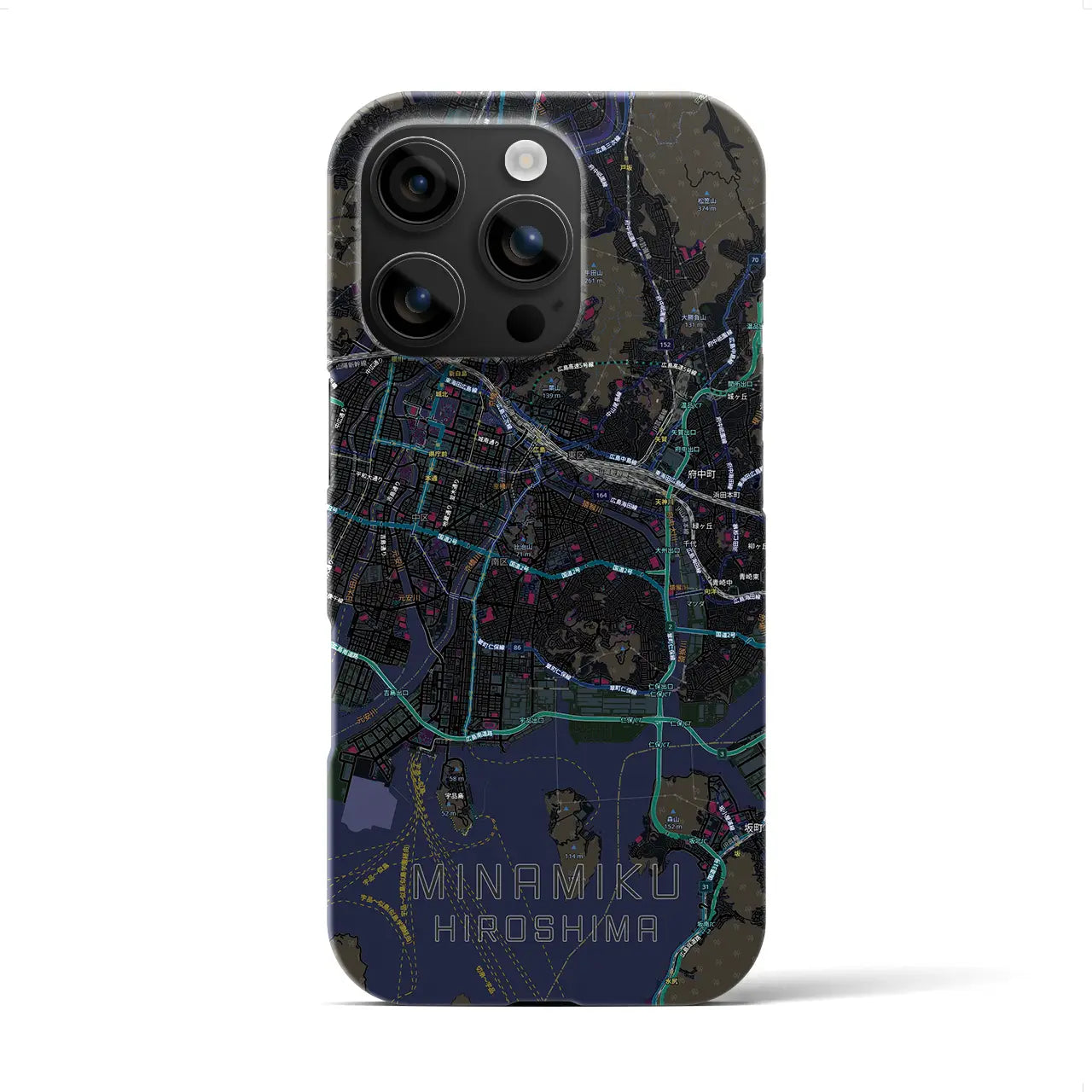 【南区(広島市)】地図柄iPhoneケース(バックカバータイプ)