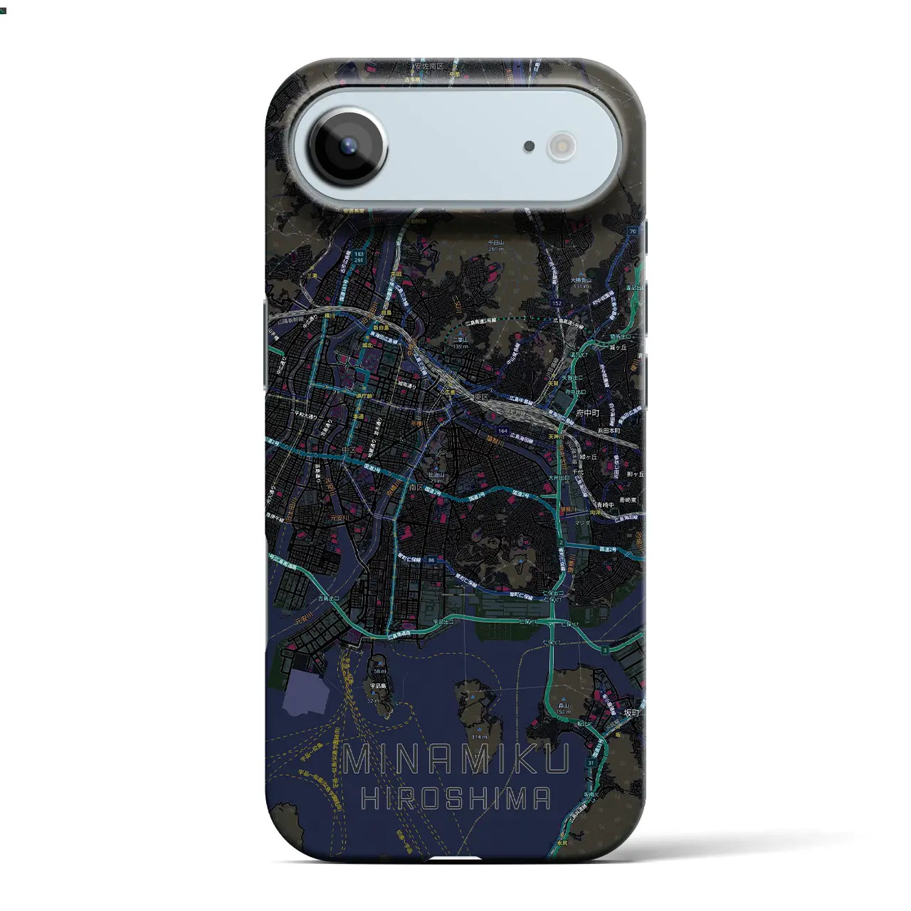 【南区(広島市)】地図柄iPhoneケース(バックカバータイプ)