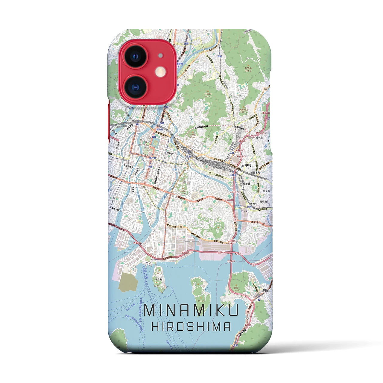 【南区(広島市)】地図柄iPhoneケース(バックカバータイプ)