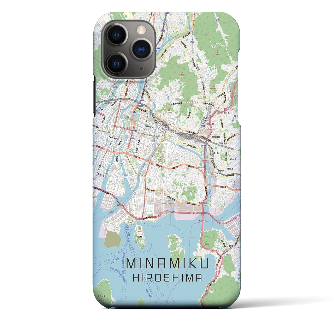 【南区(広島市)】地図柄iPhoneケース(バックカバータイプ)