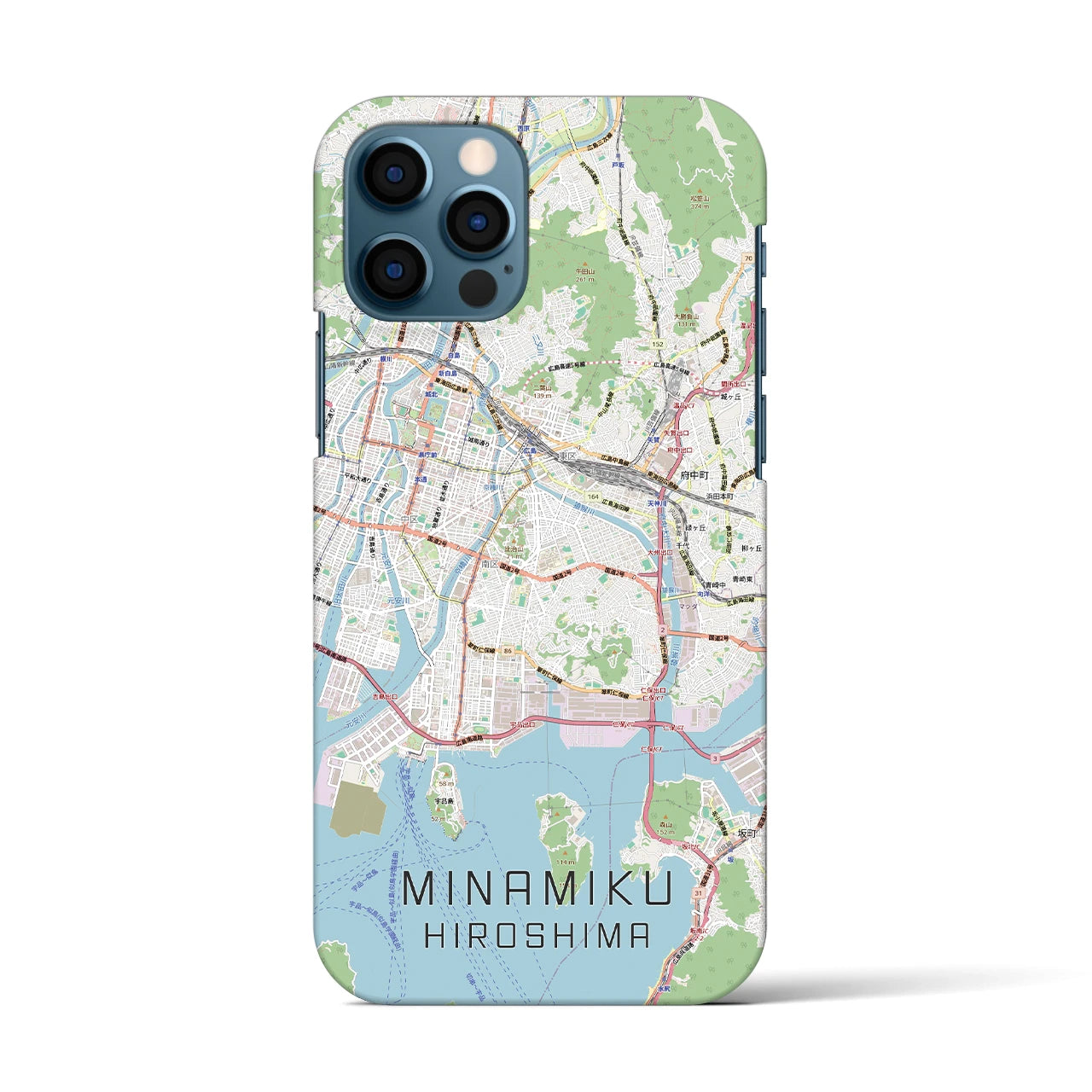 【南区(広島市)】地図柄iPhoneケース(バックカバータイプ)