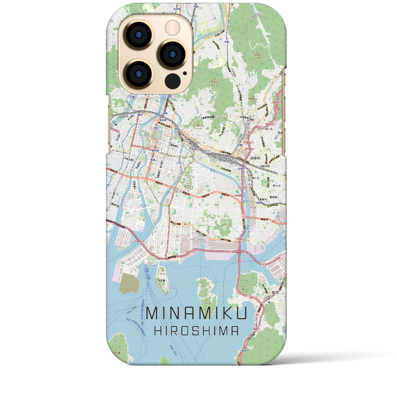 【南区(広島市)】地図柄iPhoneケース(バックカバータイプ)
