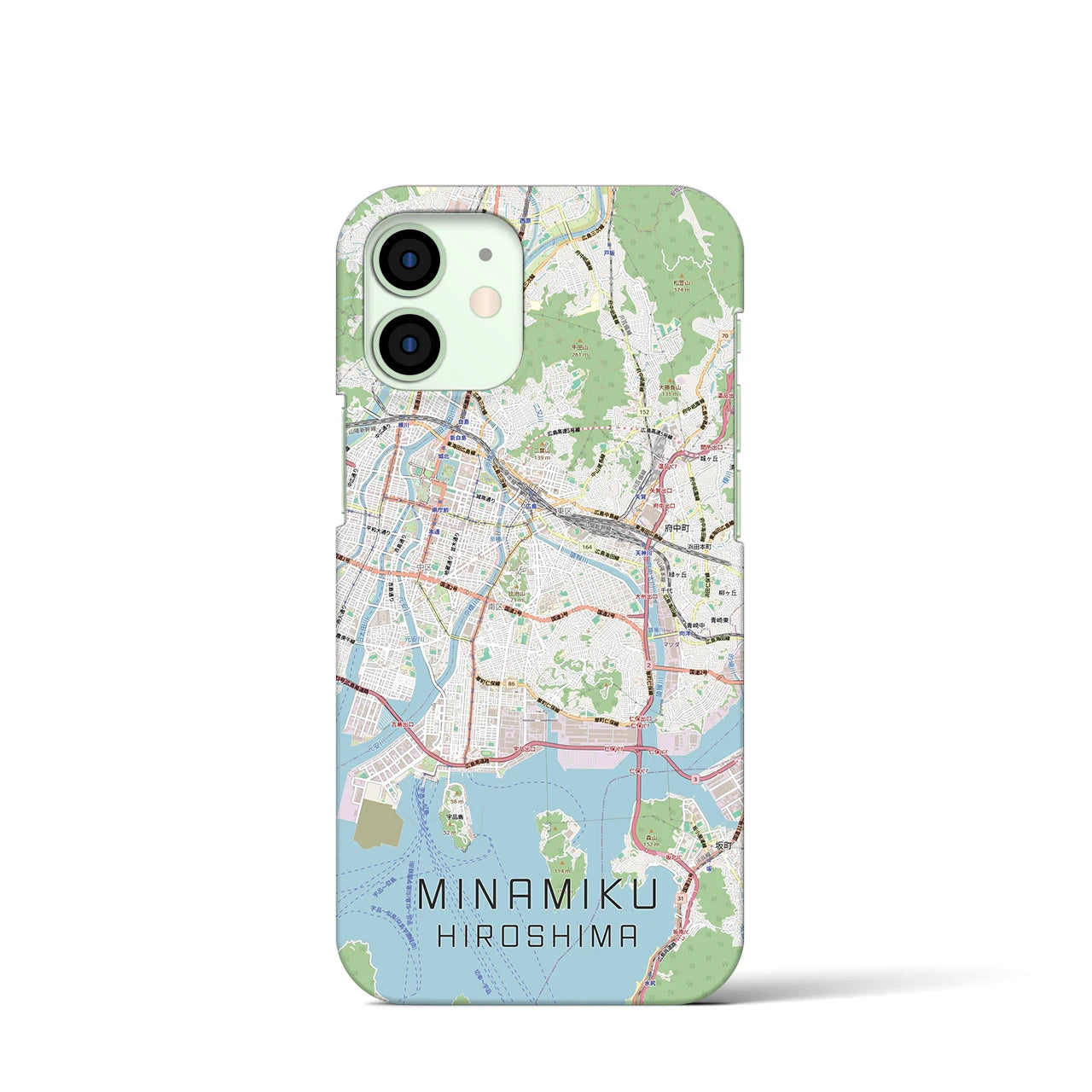 【南区(広島市)】地図柄iPhoneケース(バックカバータイプ)