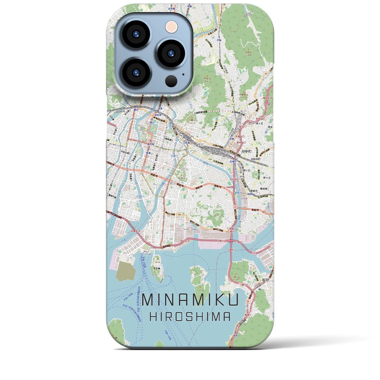 【南区(広島市)】地図柄iPhoneケース(バックカバータイプ)