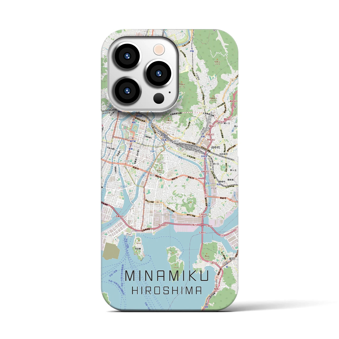 【南区(広島市)】地図柄iPhoneケース(バックカバータイプ)