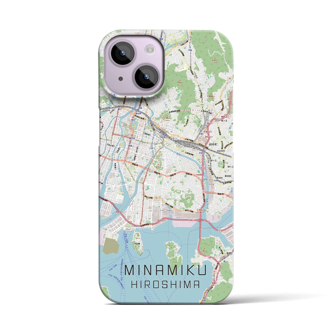 【南区(広島市)】地図柄iPhoneケース(バックカバータイプ)