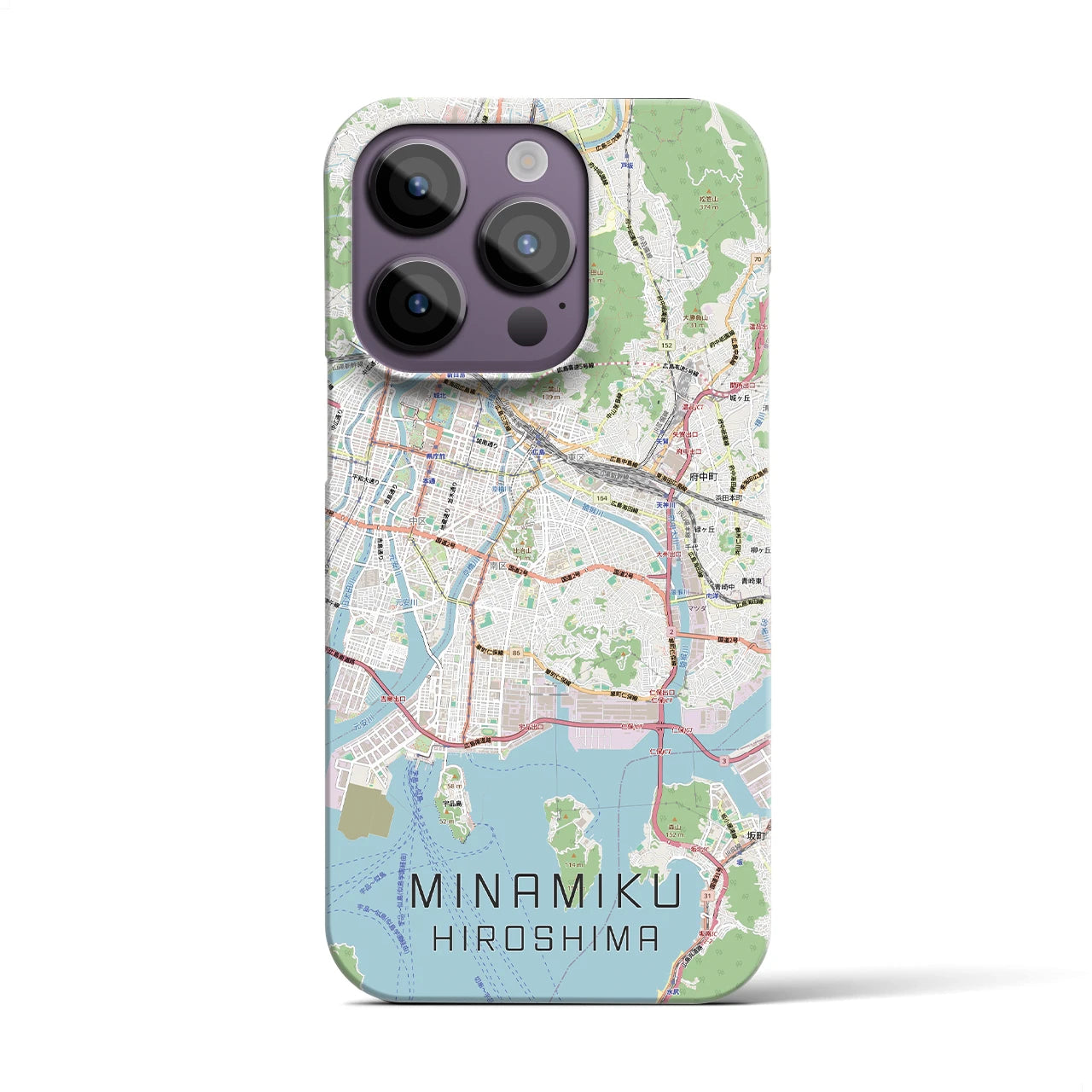 【南区(広島市)】地図柄iPhoneケース(バックカバータイプ)