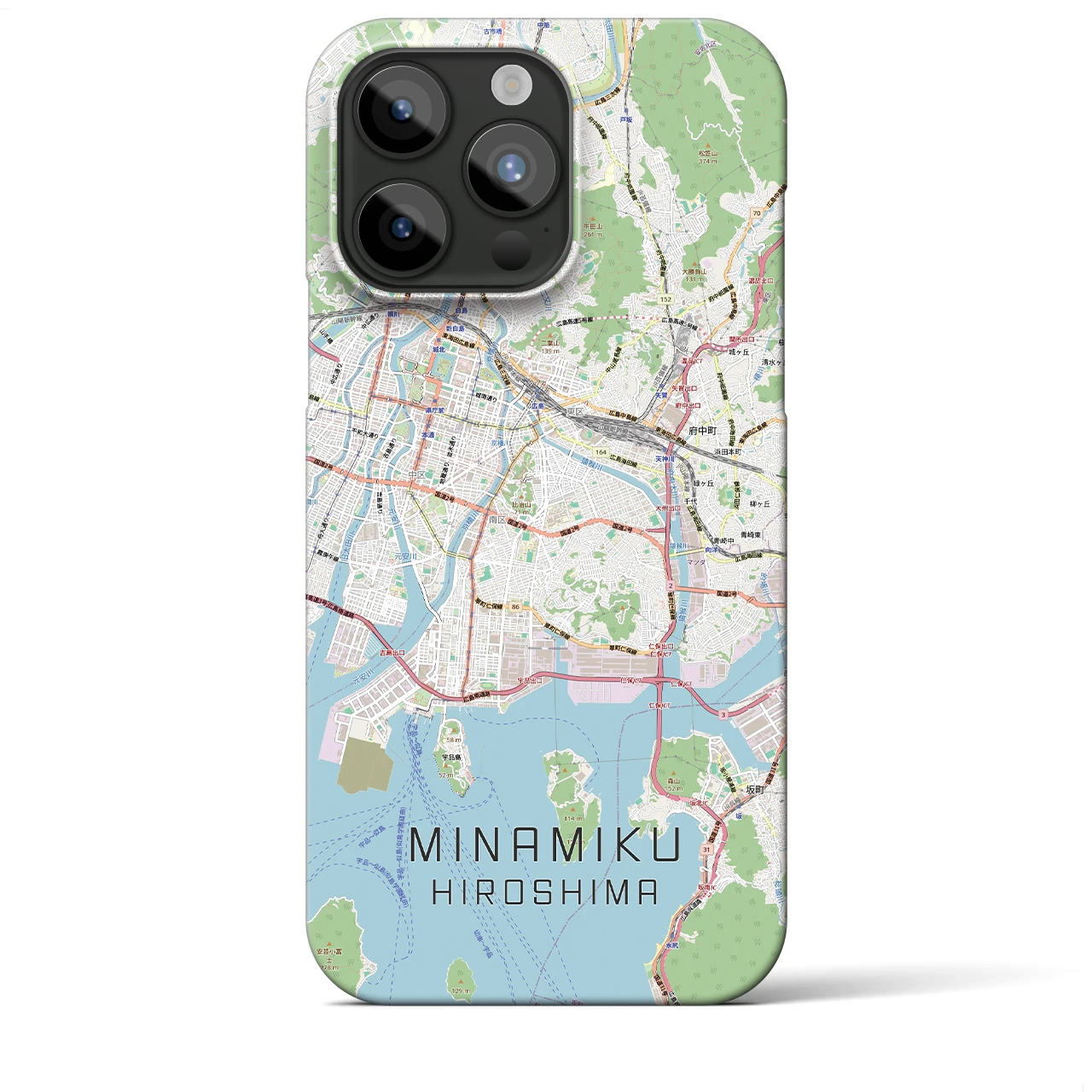 【南区(広島市)】地図柄iPhoneケース(バックカバータイプ)