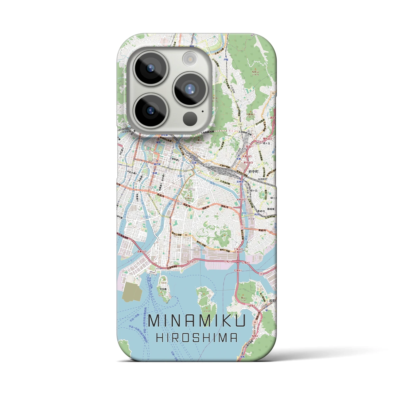【南区(広島市)】地図柄iPhoneケース(バックカバータイプ)