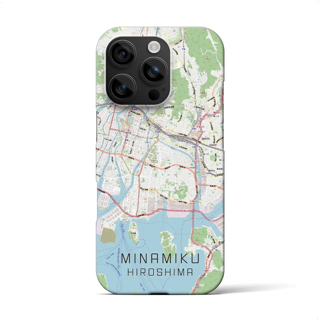 【南区(広島市)】地図柄iPhoneケース(バックカバータイプ)
