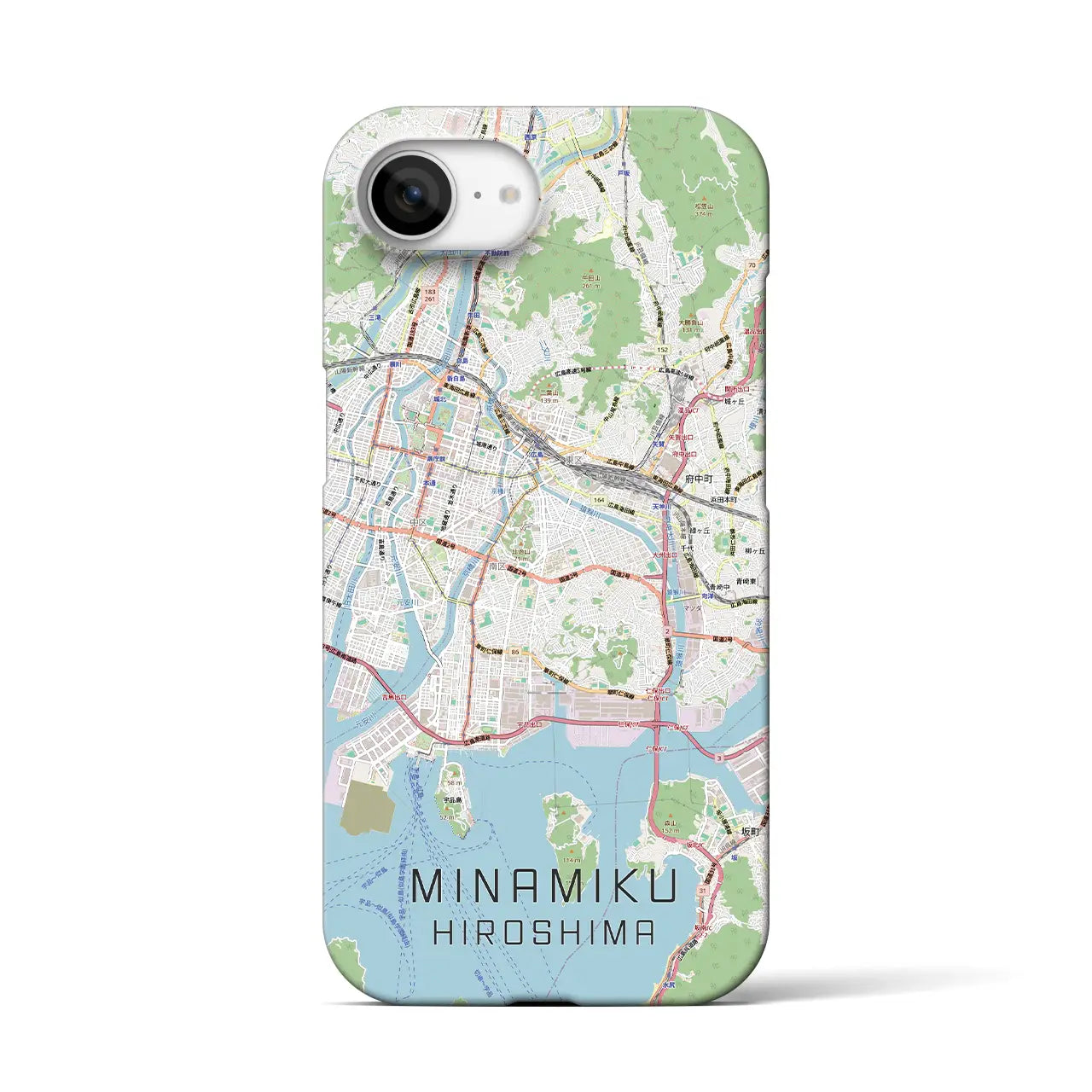 【南区(広島市)】地図柄iPhoneケース(バックカバータイプ)