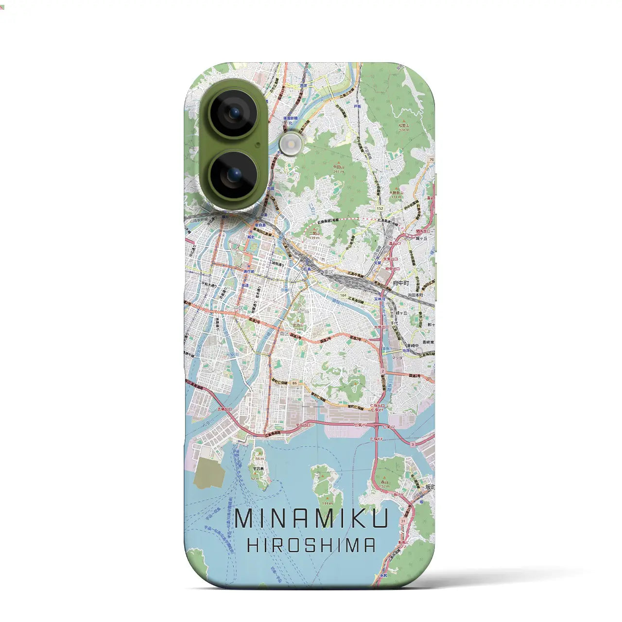 【南区(広島市)】地図柄iPhoneケース(バックカバータイプ)