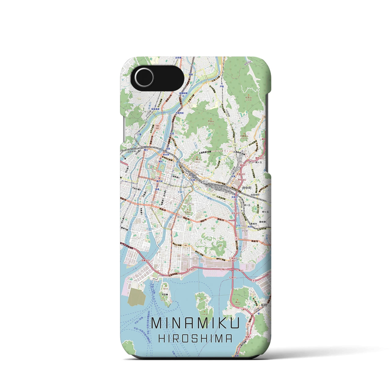 【南区(広島市)】地図柄iPhoneケース(バックカバータイプ)