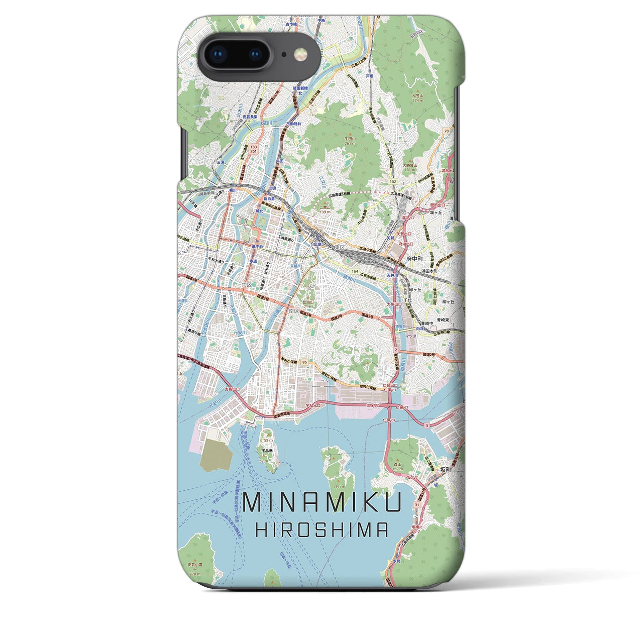 【南区(広島市)】地図柄iPhoneケース(バックカバータイプ)