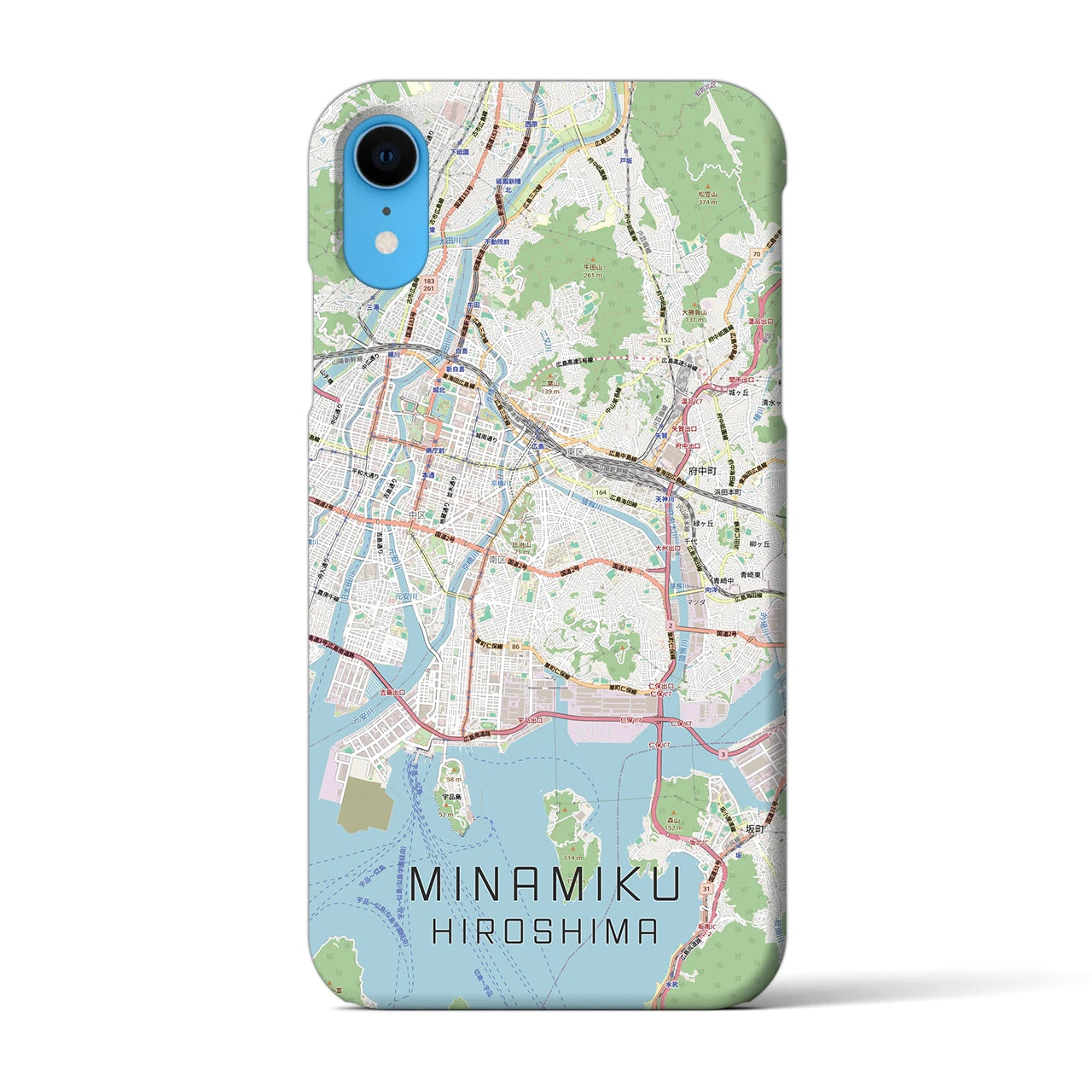 【南区(広島市)】地図柄iPhoneケース(バックカバータイプ)