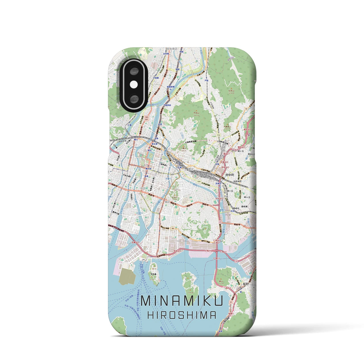 【南区(広島市)】地図柄iPhoneケース(バックカバータイプ)