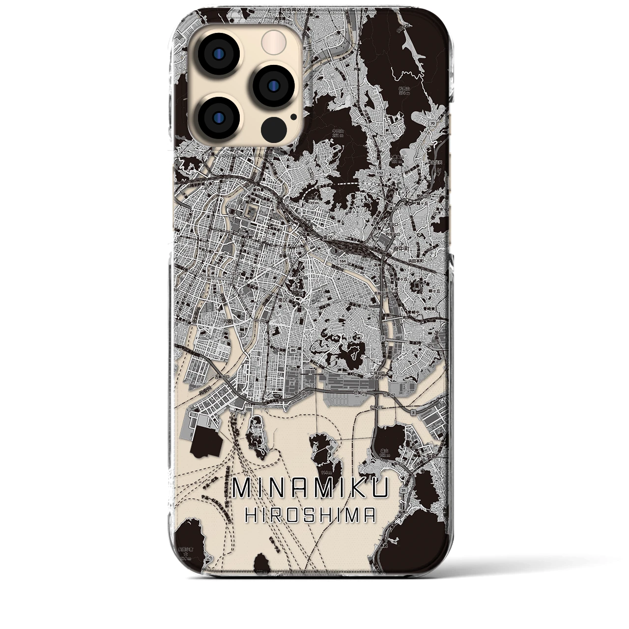 【南区(広島市)】地図柄iPhoneケース(クリアタイプ)