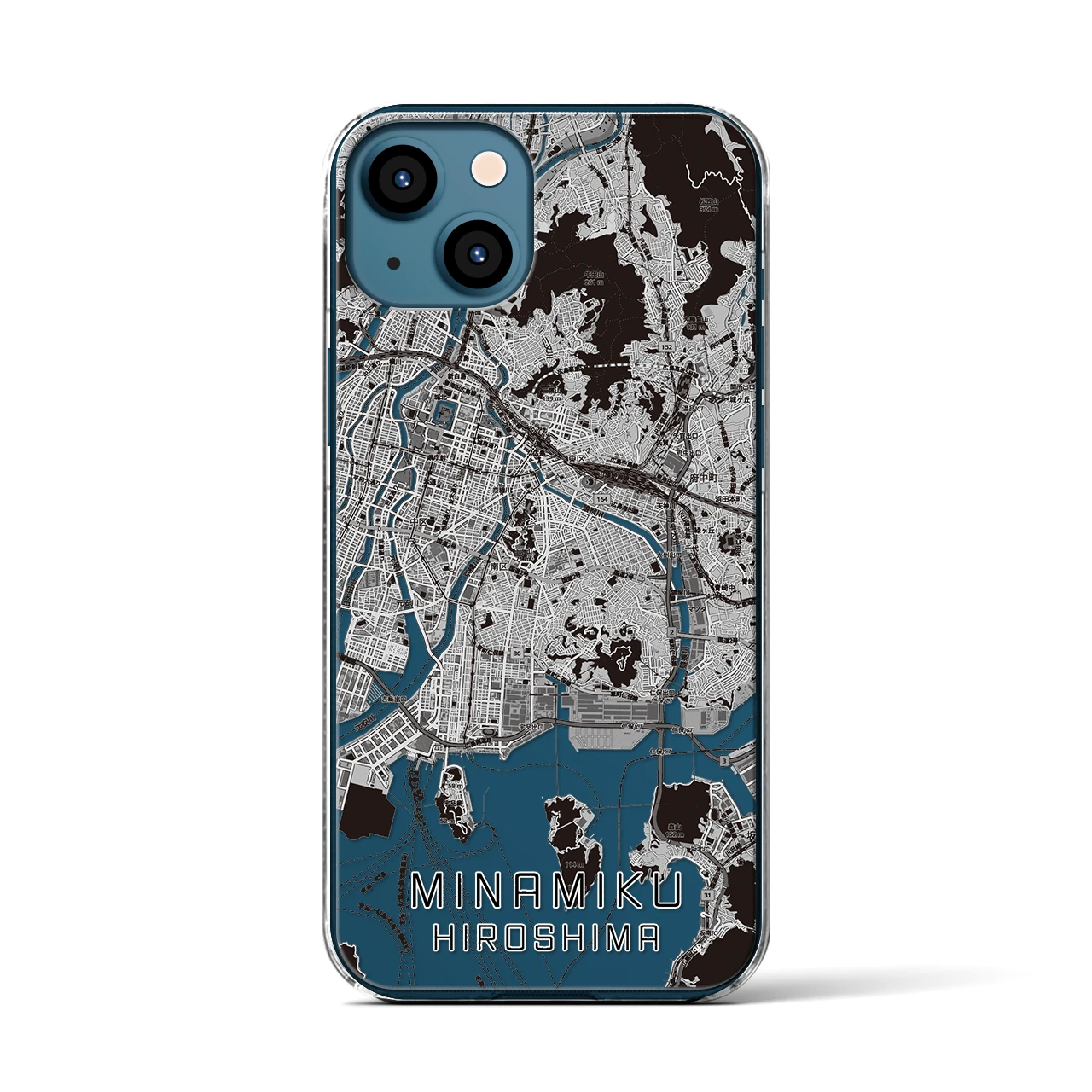 【南区(広島市)】地図柄iPhoneケース(クリアタイプ)