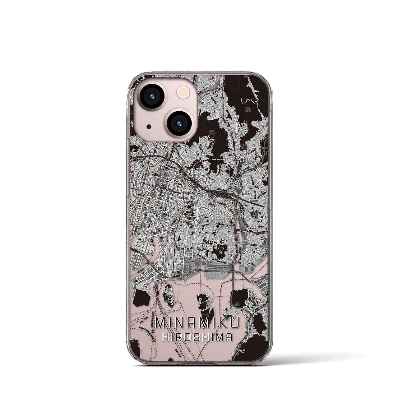 【南区(広島市)】地図柄iPhoneケース(クリアタイプ)