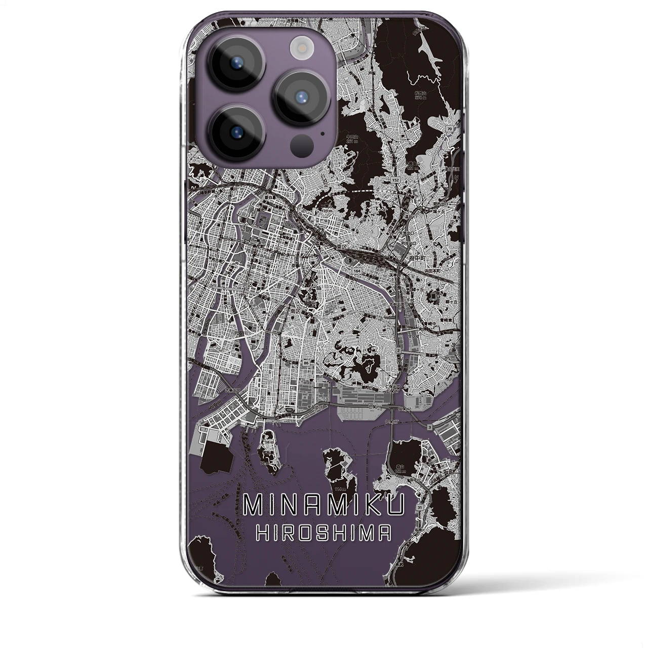 【南区(広島市)】地図柄iPhoneケース(クリアタイプ)