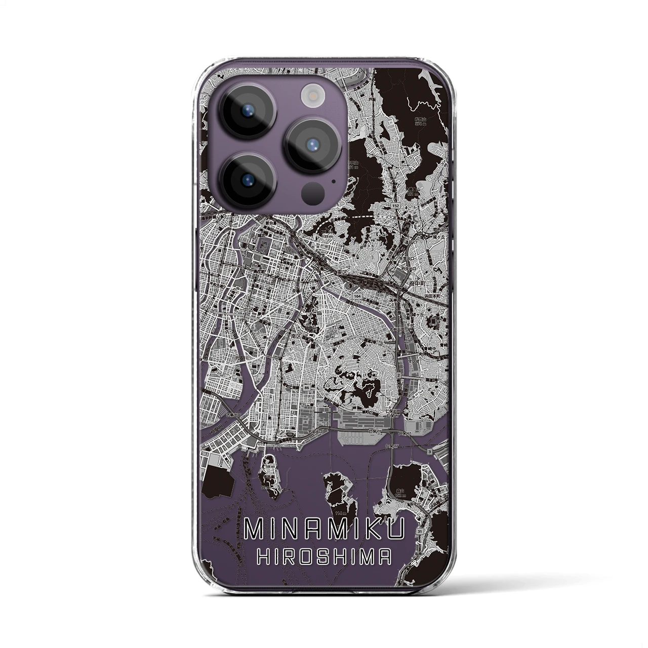 【南区(広島市)】地図柄iPhoneケース(クリアタイプ)