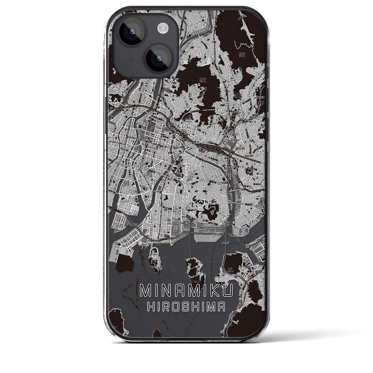 【南区(広島市)】地図柄iPhoneケース(クリアタイプ)