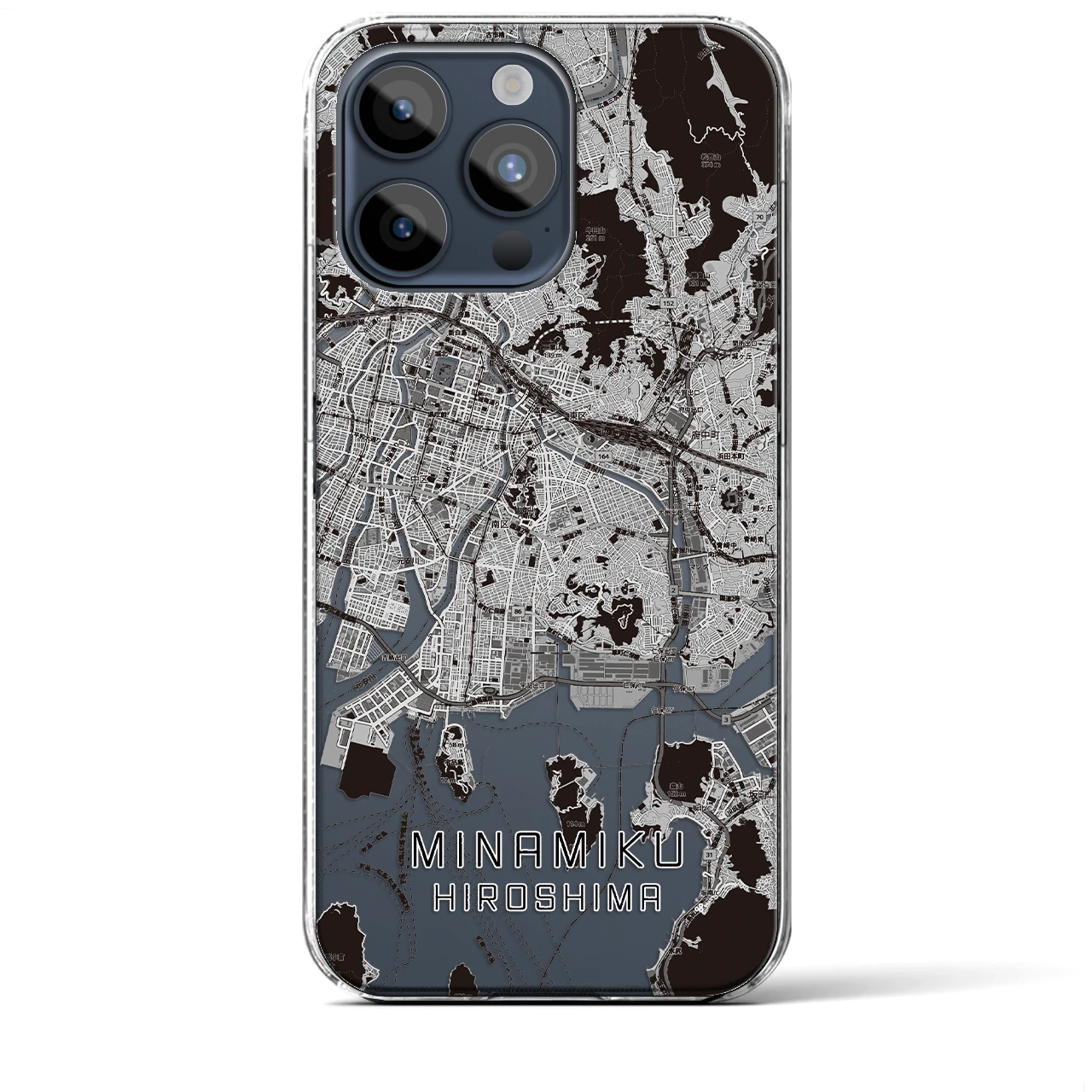 【南区(広島市)】地図柄iPhoneケース(クリアタイプ)