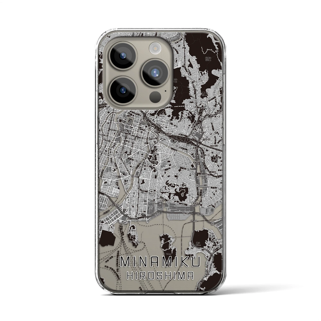 【南区(広島市)】地図柄iPhoneケース(クリアタイプ)