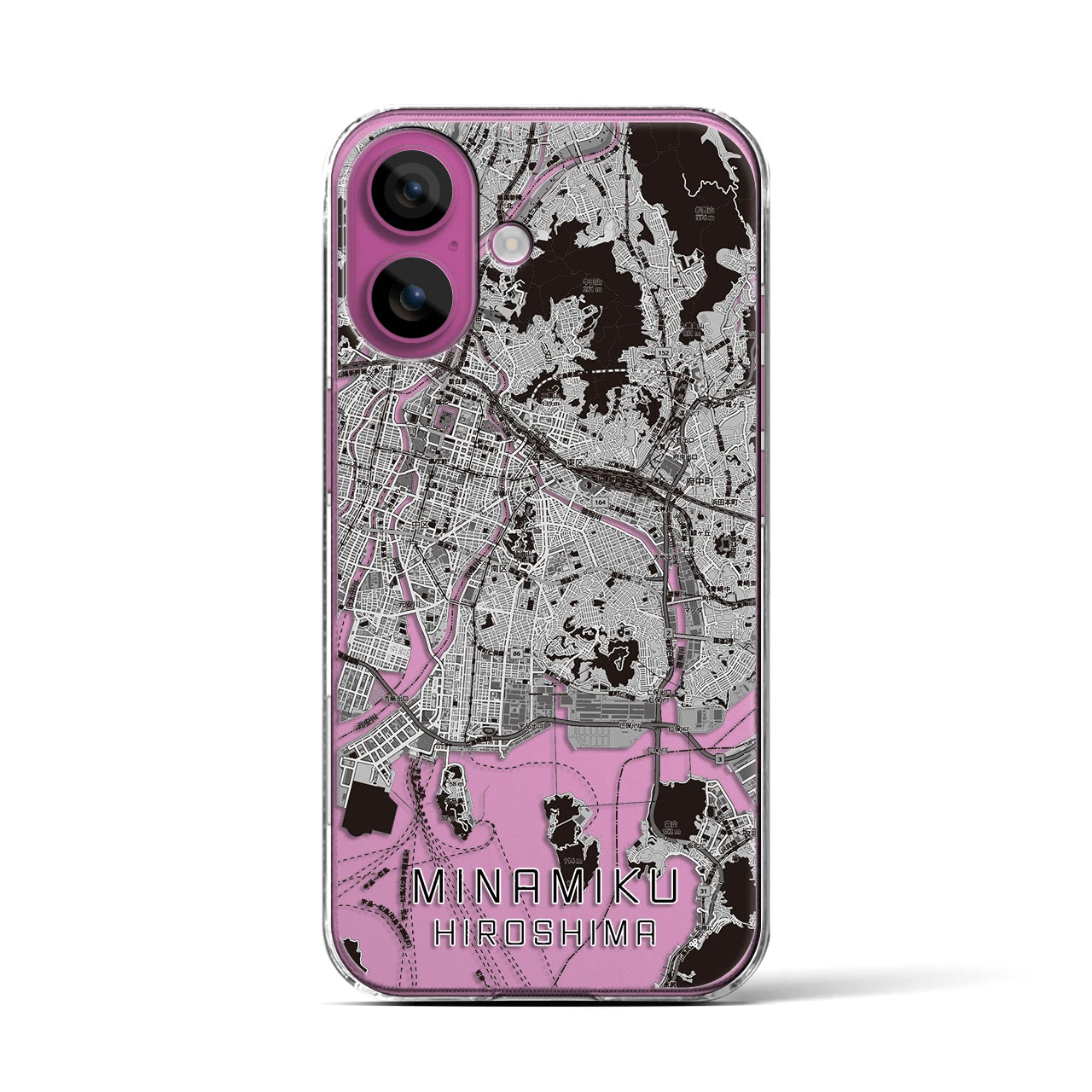 【南区(広島市)】地図柄iPhoneケース(クリアタイプ)