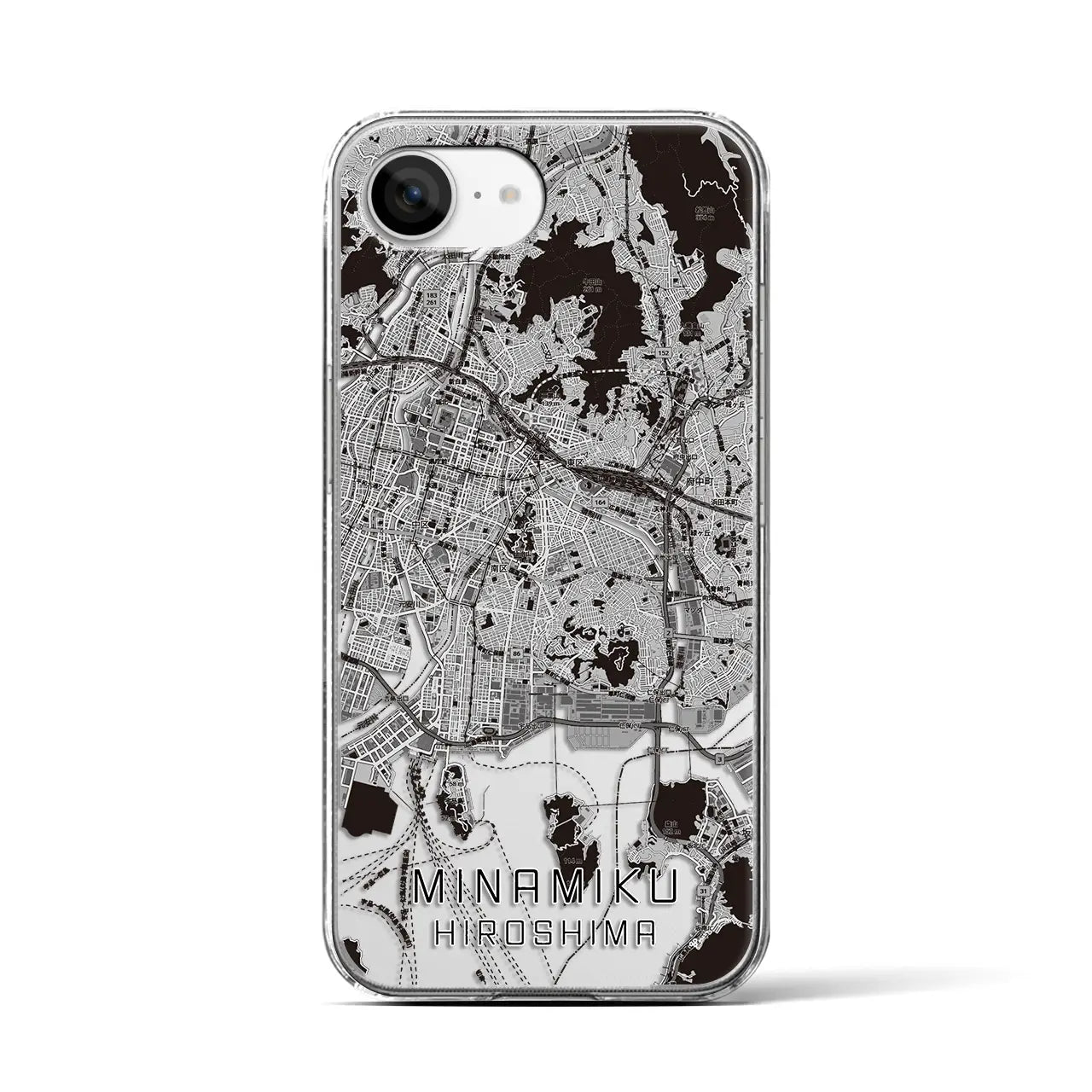 【南区(広島市)】地図柄iPhoneケース(クリアタイプ)