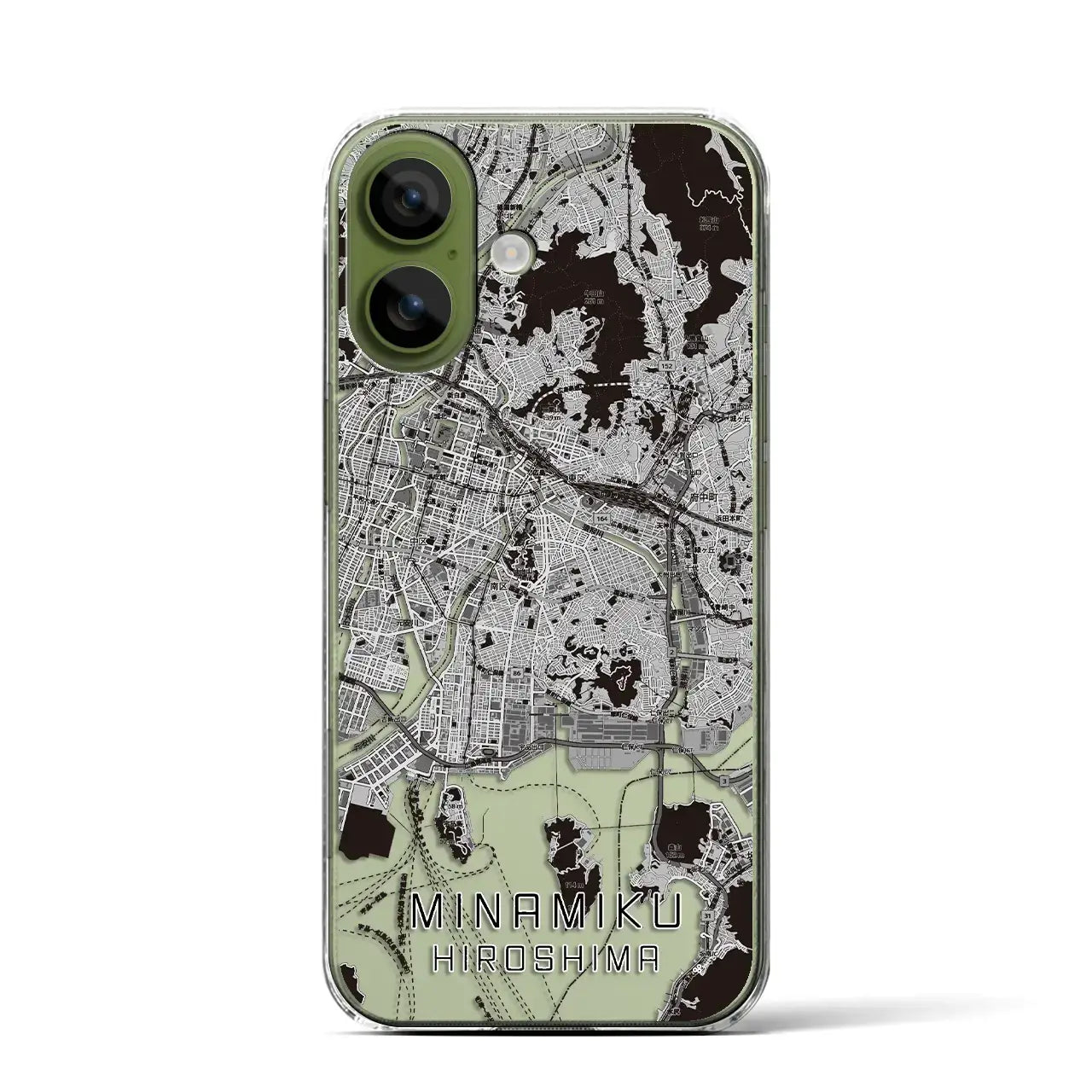 【南区(広島市)】地図柄iPhoneケース(クリアタイプ)モノトーン・iPhone 17 Pro Max 用