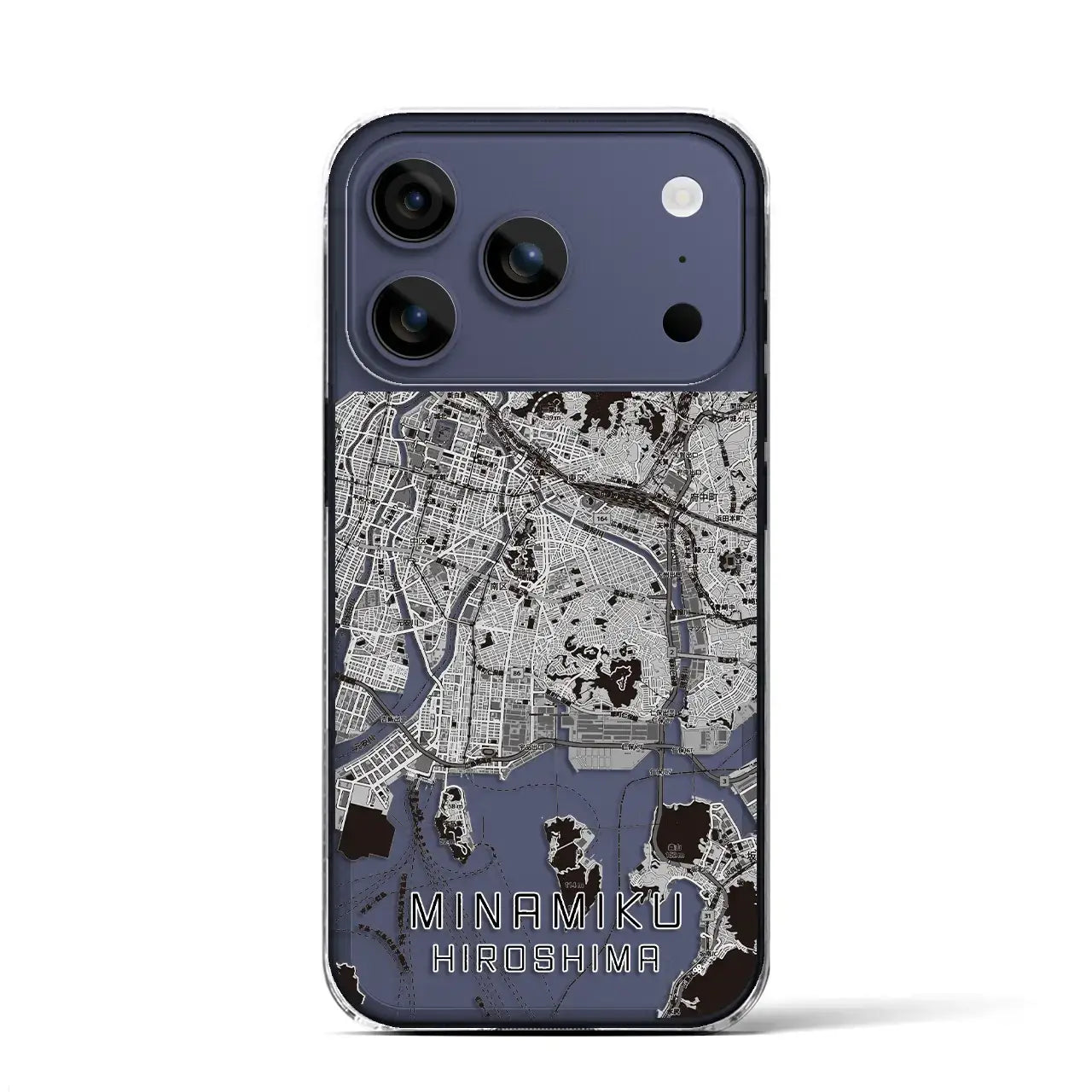 【南区(広島市)】地図柄iPhoneケース(クリアタイプ)