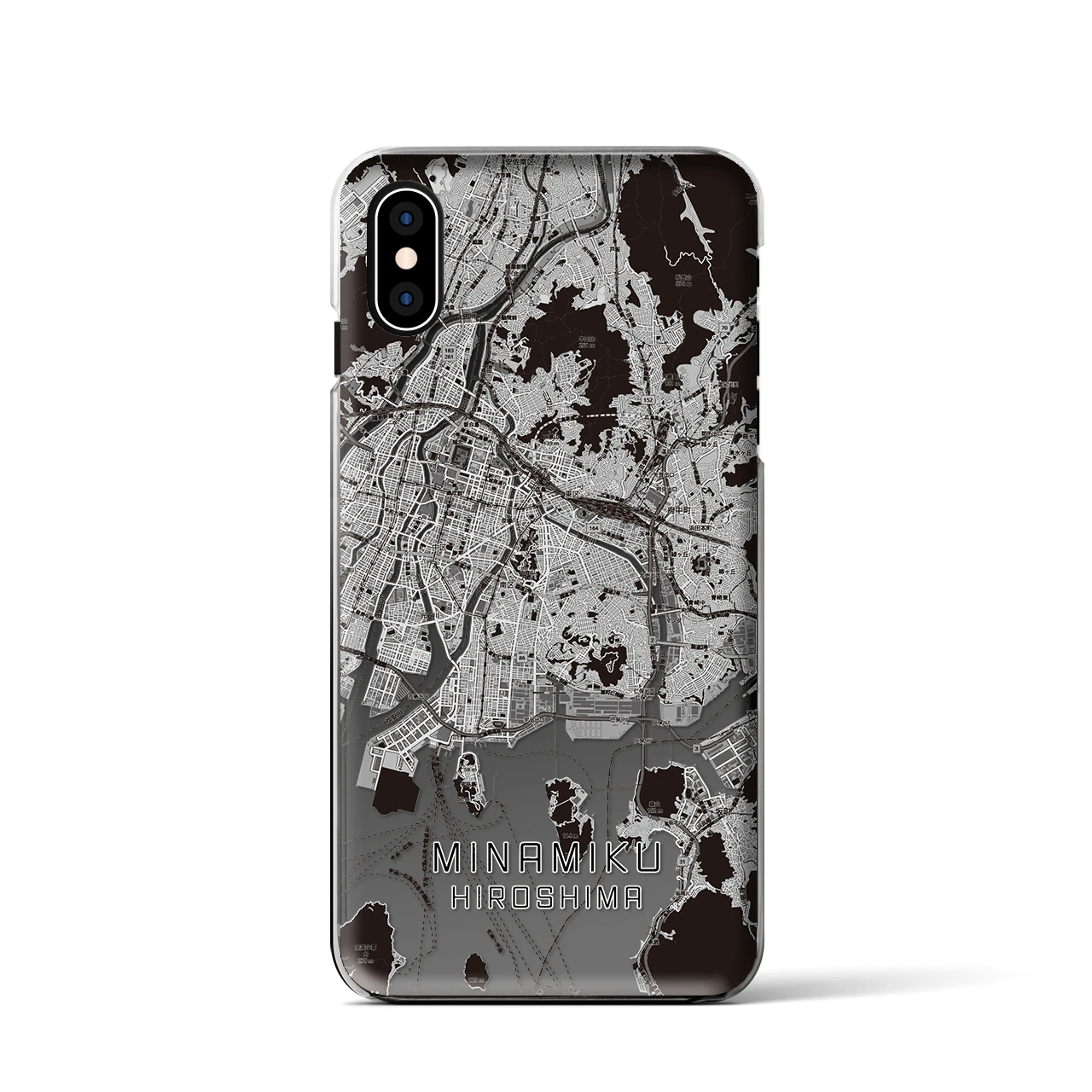 【南区(広島市)】地図柄iPhoneケース(クリアタイプ)