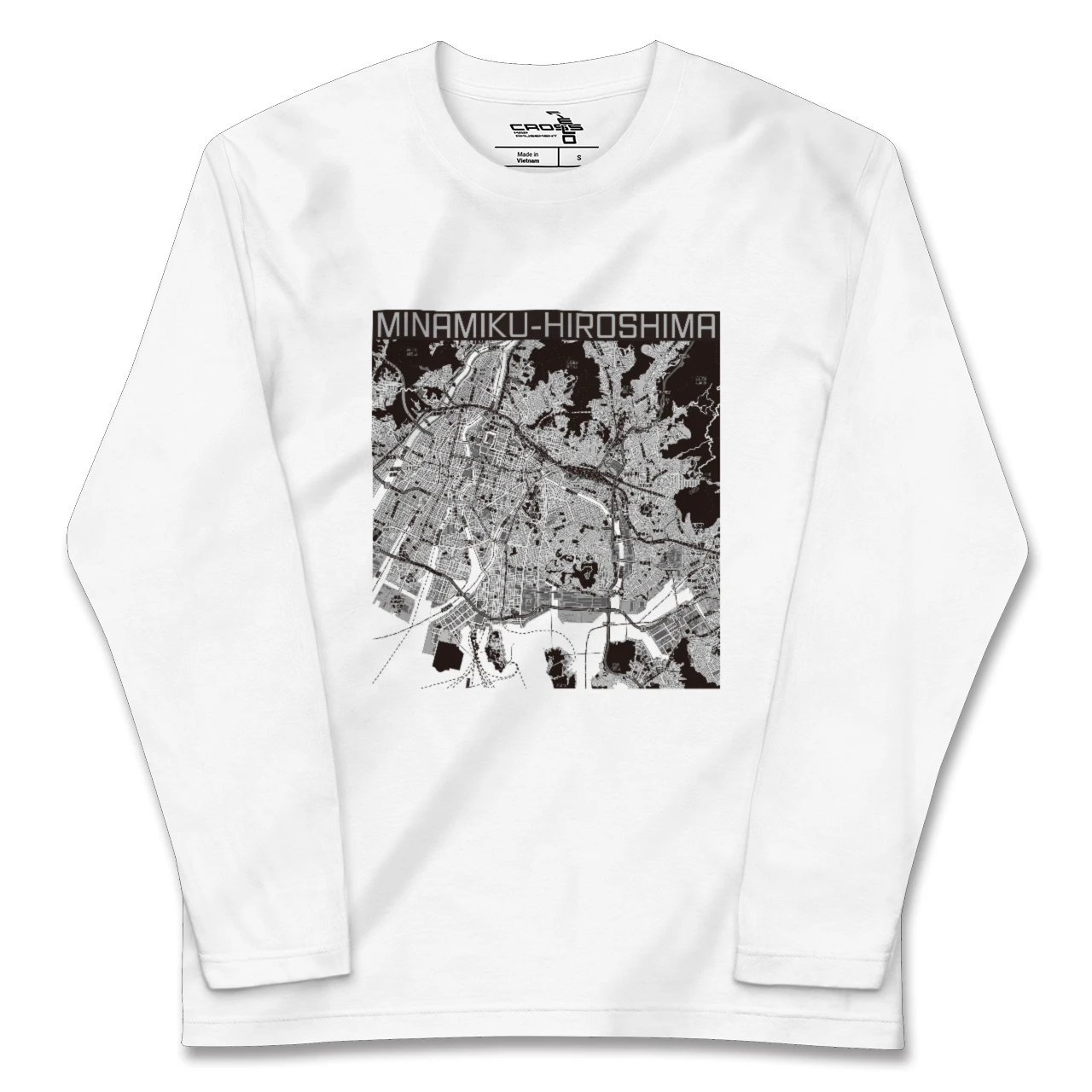 【南区(広島市)(広島県)】地図柄ロングスリーブTシャツ