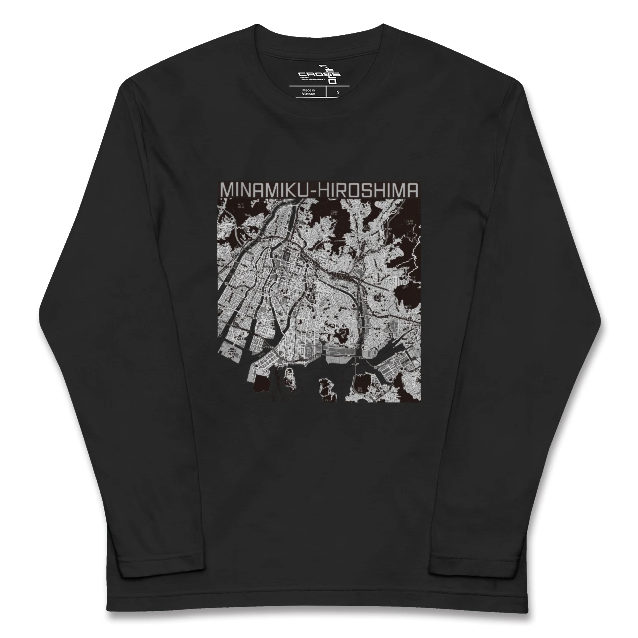 【南区(広島市)(広島県)】地図柄ロングスリーブTシャツ
