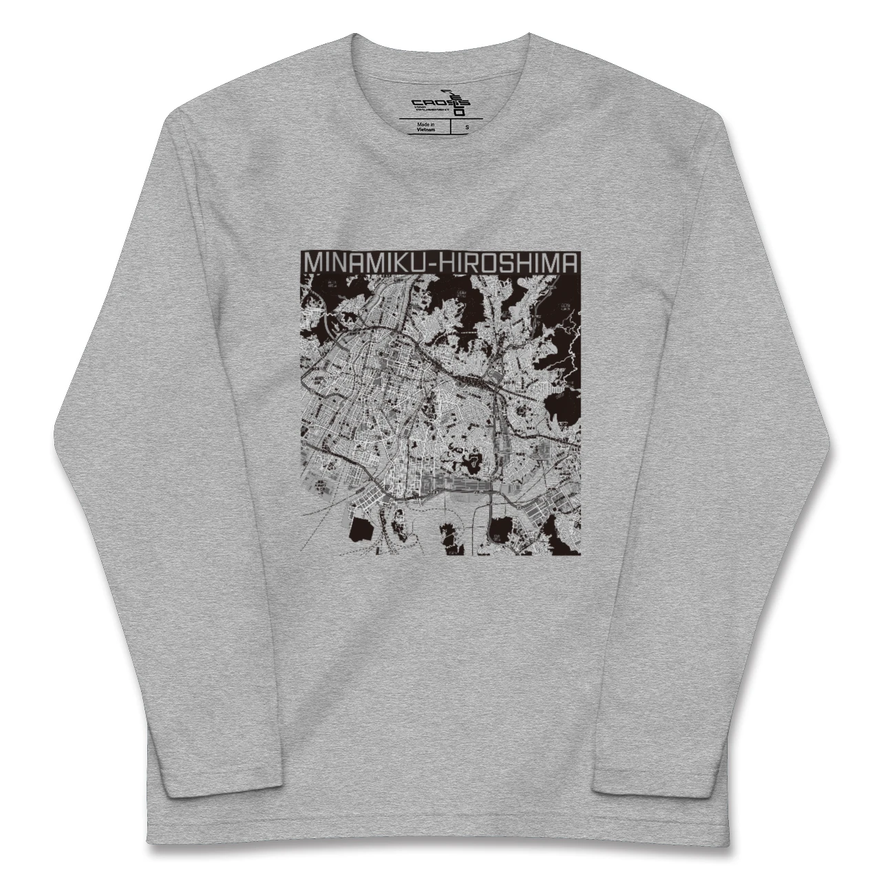 【南区(広島市)(広島県)】地図柄ロングスリーブTシャツ