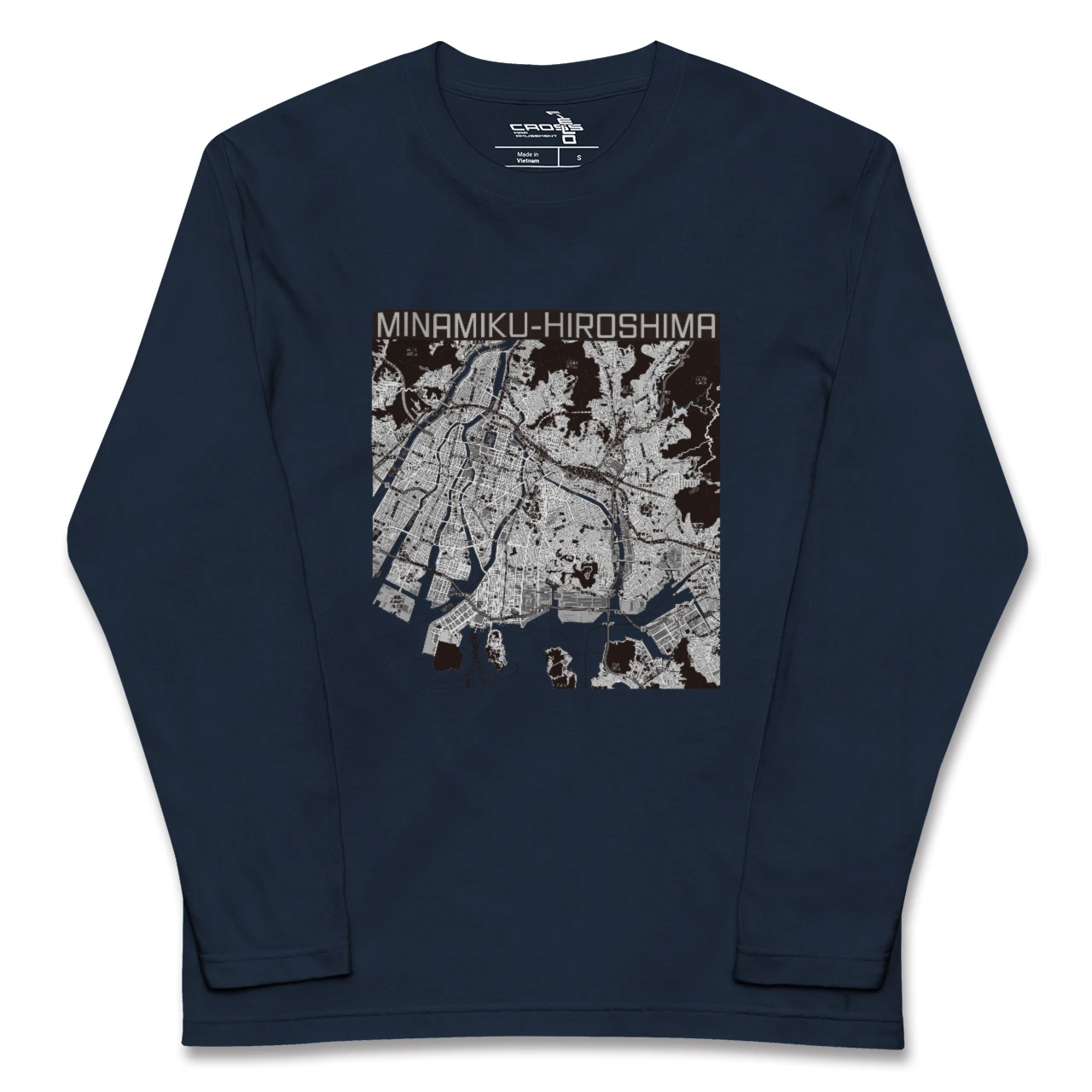 【南区(広島市)(広島県)】地図柄ロングスリーブTシャツ