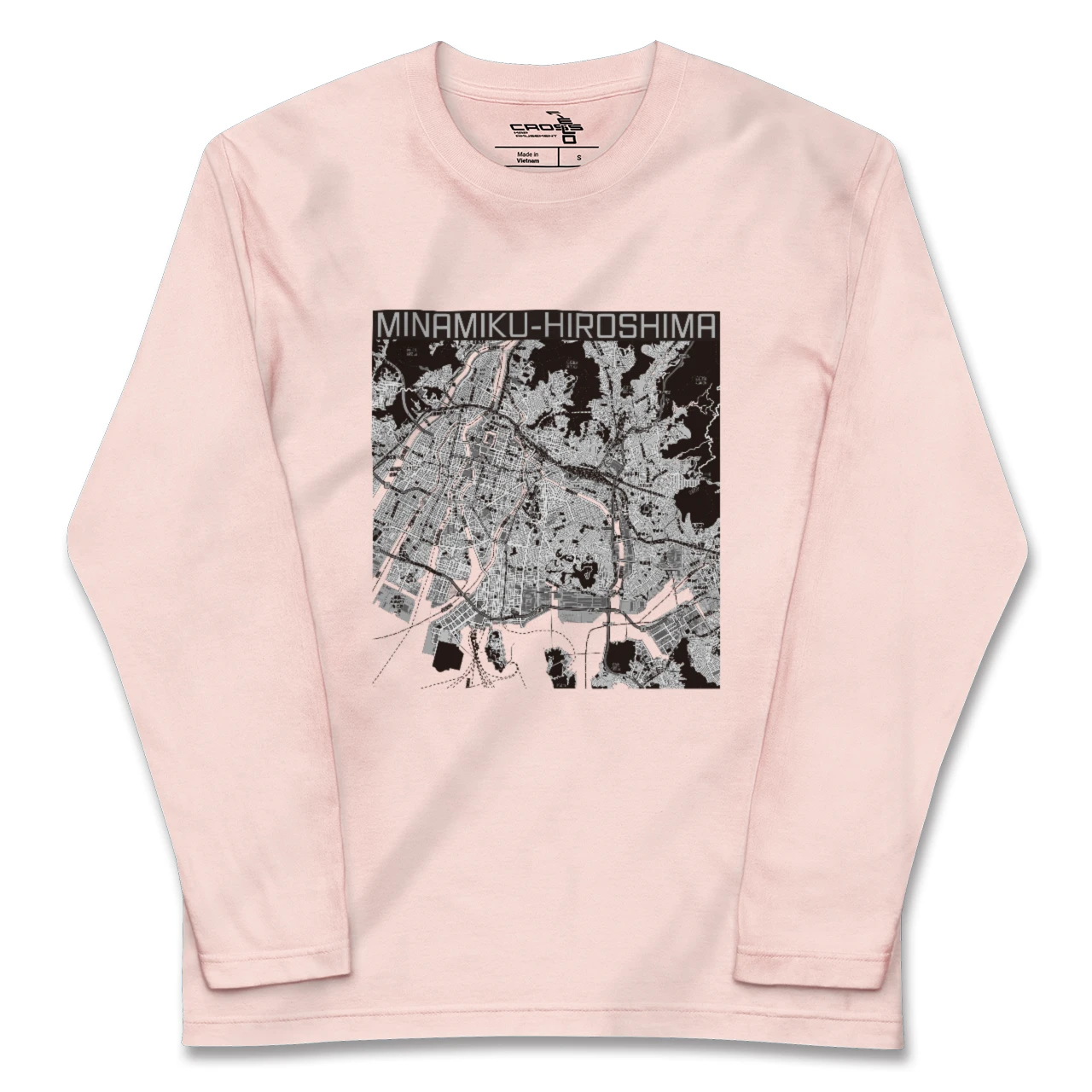 【南区(広島市)(広島県)】地図柄ロングスリーブTシャツ