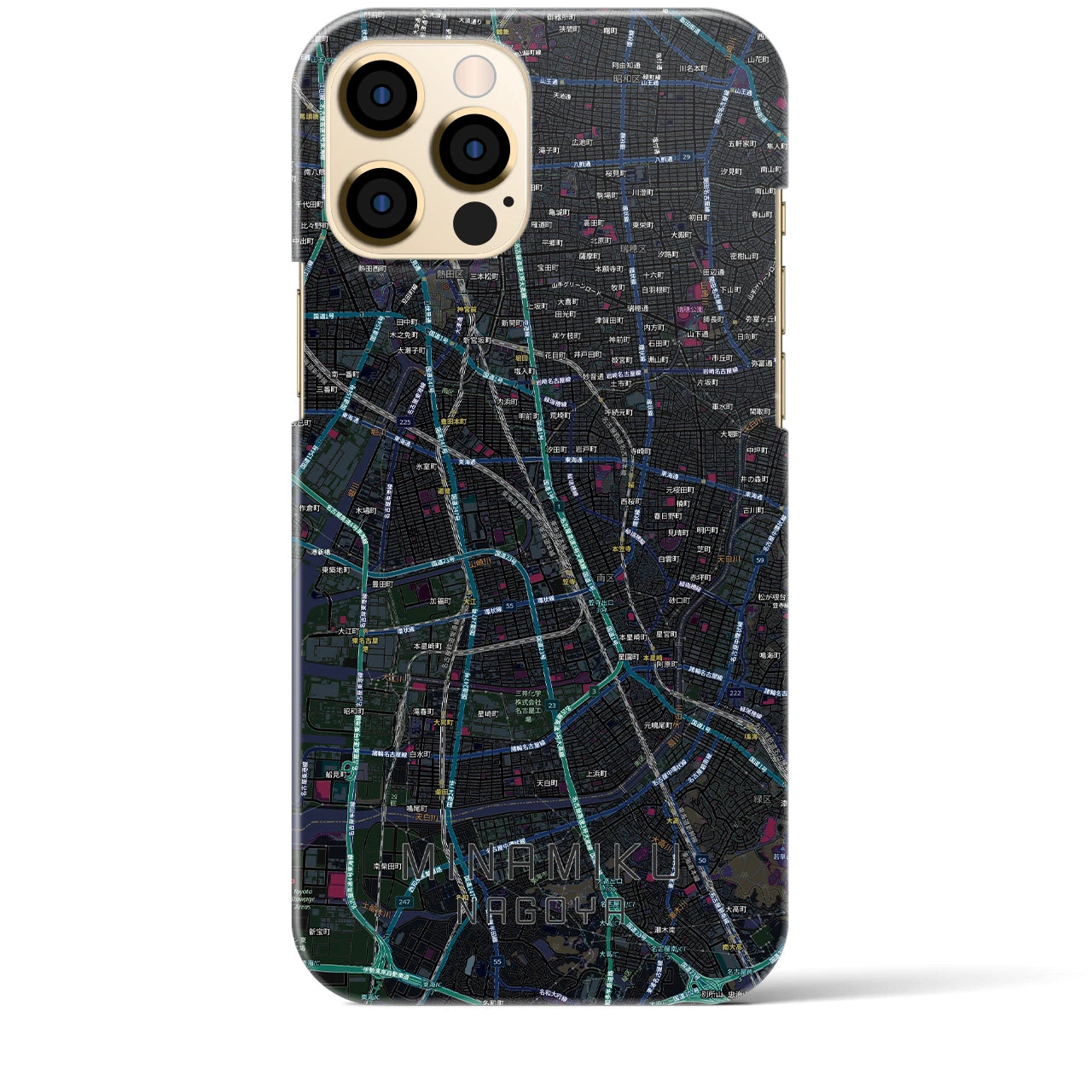 【南区(名古屋市)】地図柄iPhoneケース(バックカバータイプ)