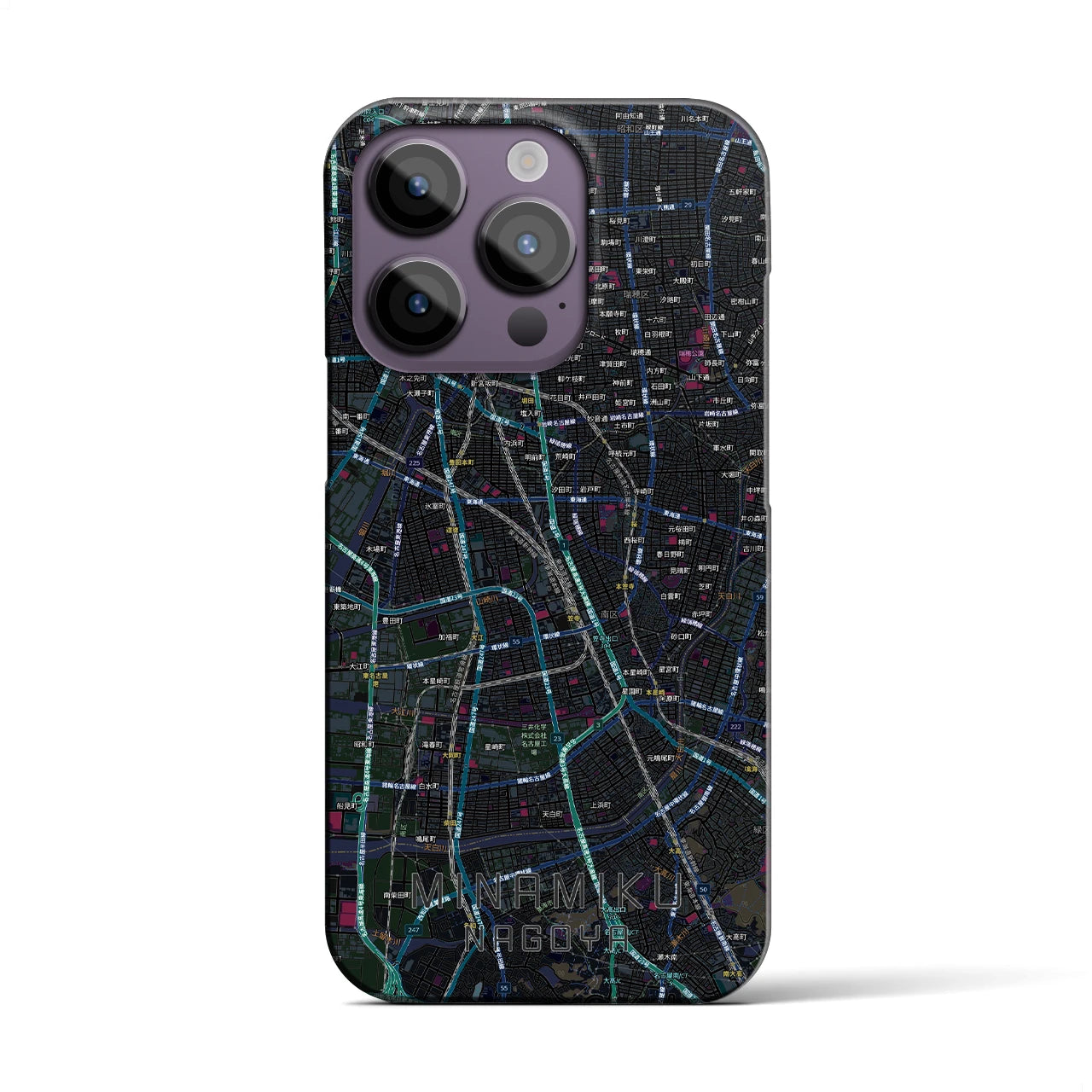 【南区(名古屋市)】地図柄iPhoneケース(バックカバータイプ)