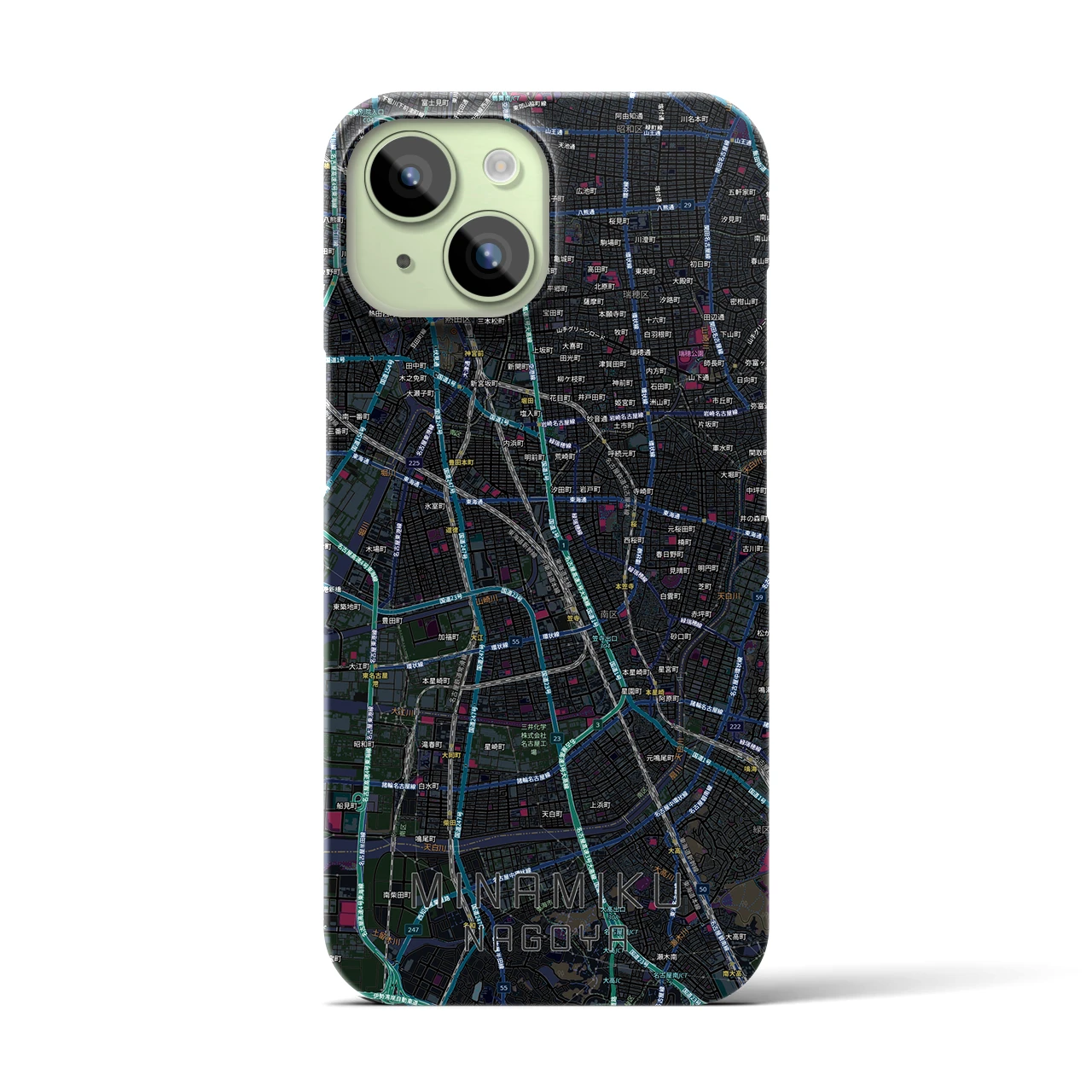 【南区(名古屋市)】地図柄iPhoneケース(バックカバータイプ)
