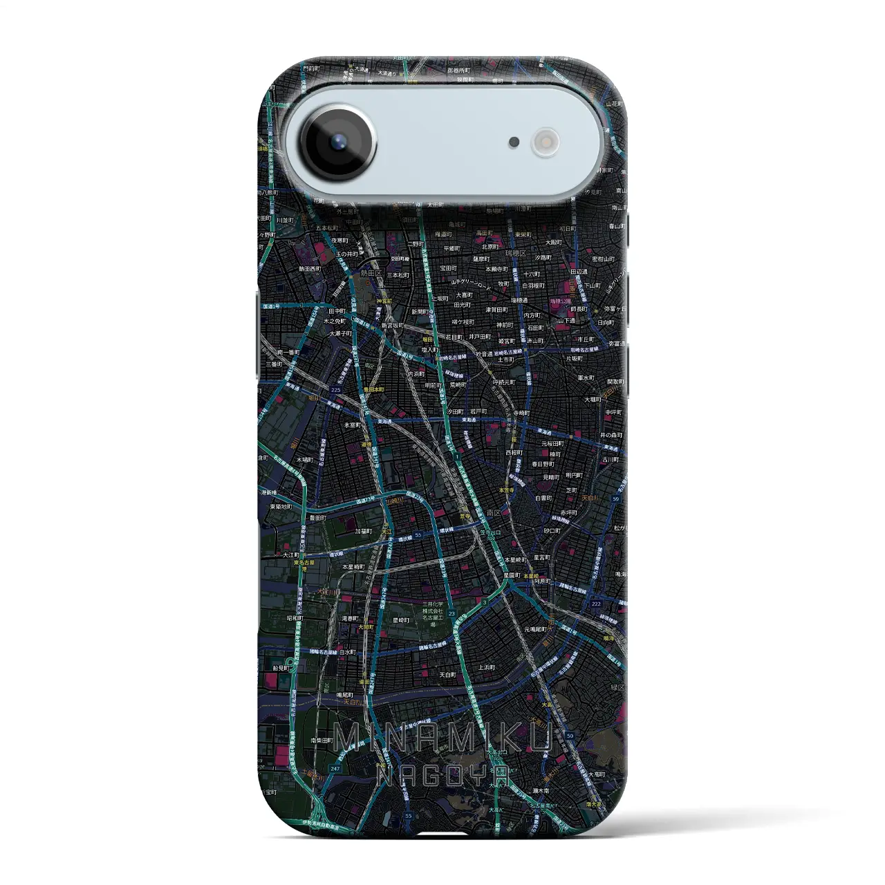【南区(名古屋市)】地図柄iPhoneケース(バックカバータイプ)