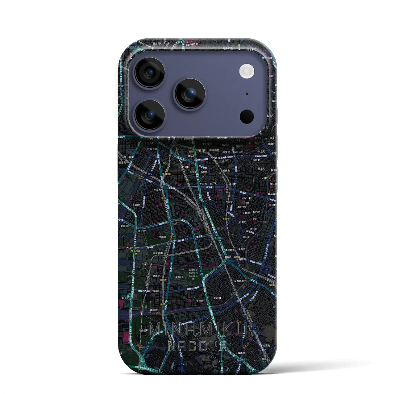 【南区(名古屋市)】地図柄iPhoneケース(バックカバータイプ)